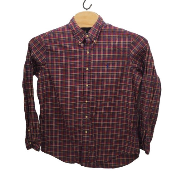 Ralph Lauren Mens Large Brown Plaid Long Sleeve Button Down Cotton Shirt Classic - Picture 4 of 11